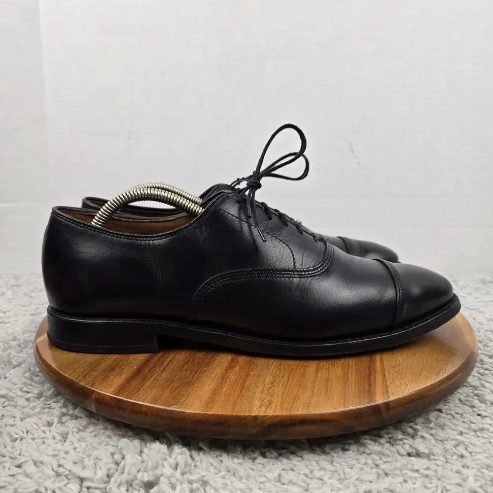 Allen Edmonds Mens 8.5D Park Avenue Black Leather Cap Toe Oxford Dress Shoe 5615
